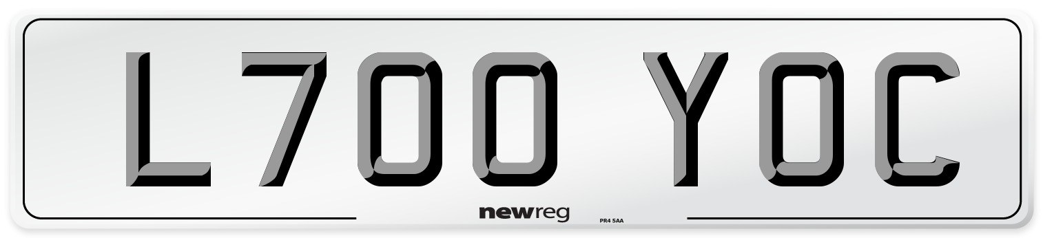 L700 YOC Number Plate from New Reg